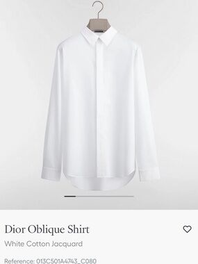 ✦ Dior Jacquard Oblique Shirt 
—Collard’d & Bee Embroidery — NWOT ✦